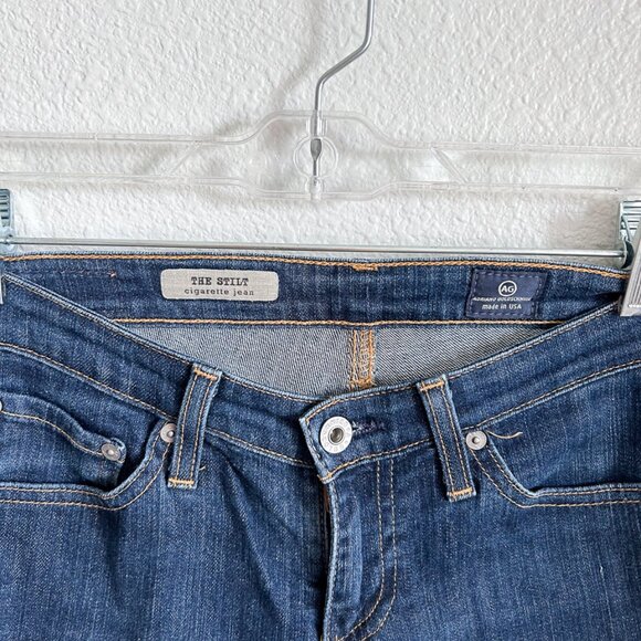 AG Adriano Goldschmied "The Stilt" Cigarette Dark Denim Skinny Jeans - Picture 3 of 8